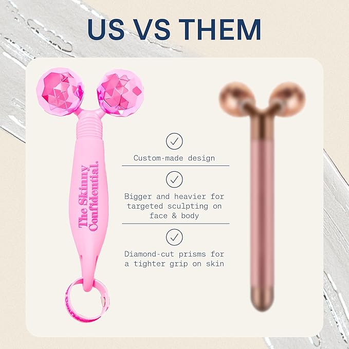 The Skinny Confidential Pink Balls Eye & Facial Roller Massager