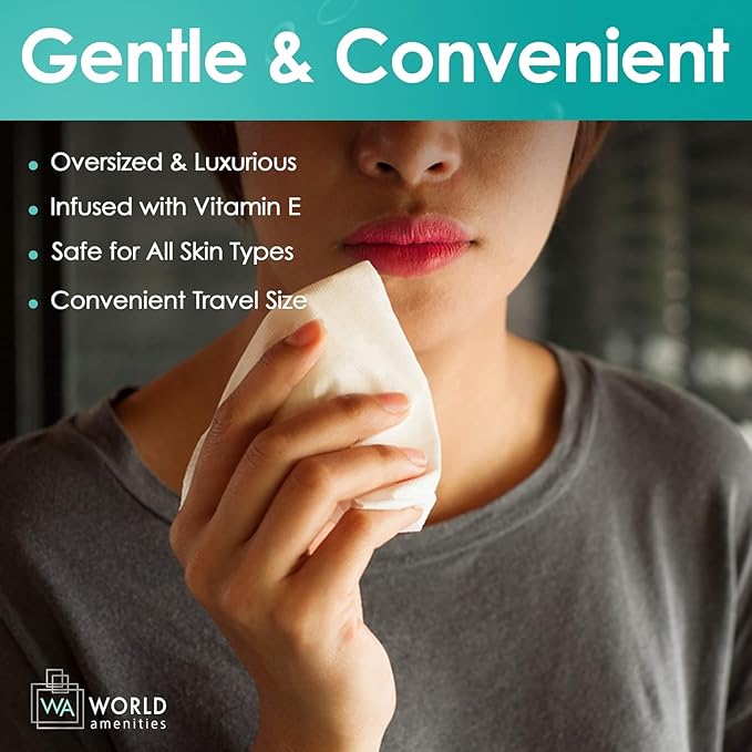 World Amenities Individual Makeup Remover Wipes, 500 Individually Wrapped