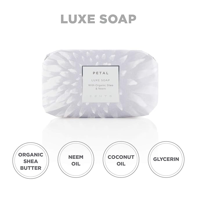 Zents Triple-Milled Luxe Bar Soap (Petal Fragrance) 5.7 oz