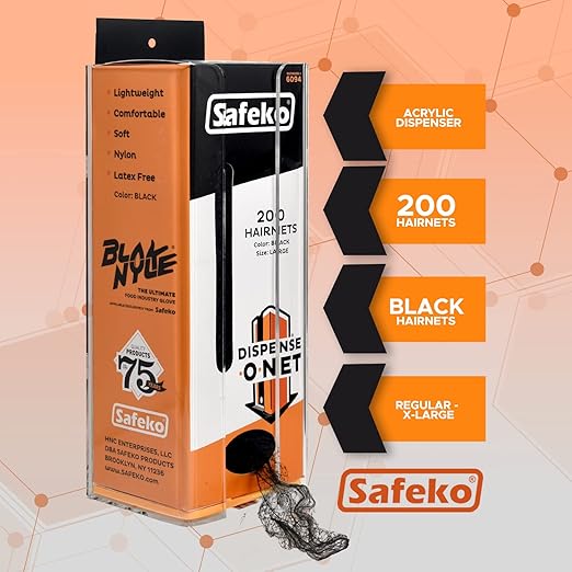 SAFEKO Dispense-O-Net Wall-Mount for Hairnet Dispenser | Clear | Wall Mount Only