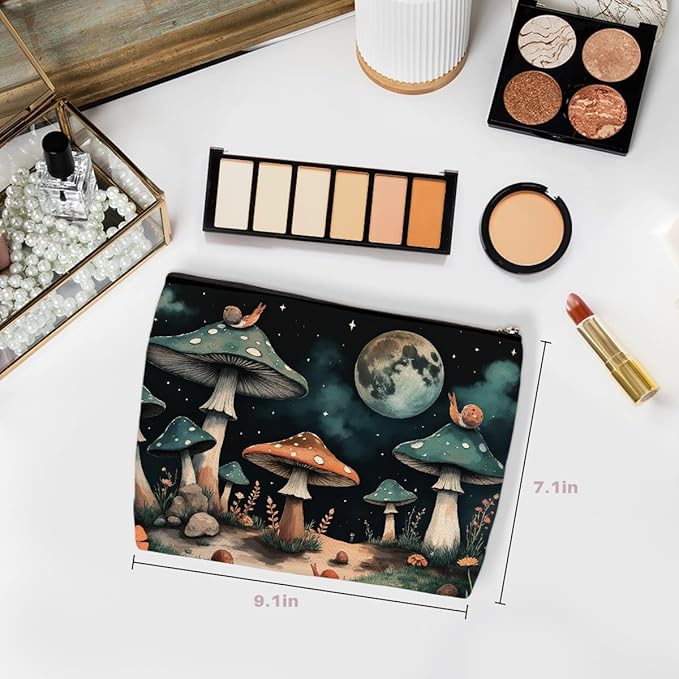 Mushroom Makeup Bag, Mushroom Gifts Travel Makeup Case Cosmetic Bags