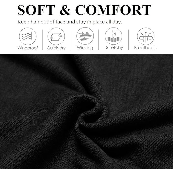 Elastic Non-Slip Soft Cloth Fabric Women's Headbands 16 Pack - Yoga, Running, Sports Hair Accessories in Black, Brown, Beige, Thick