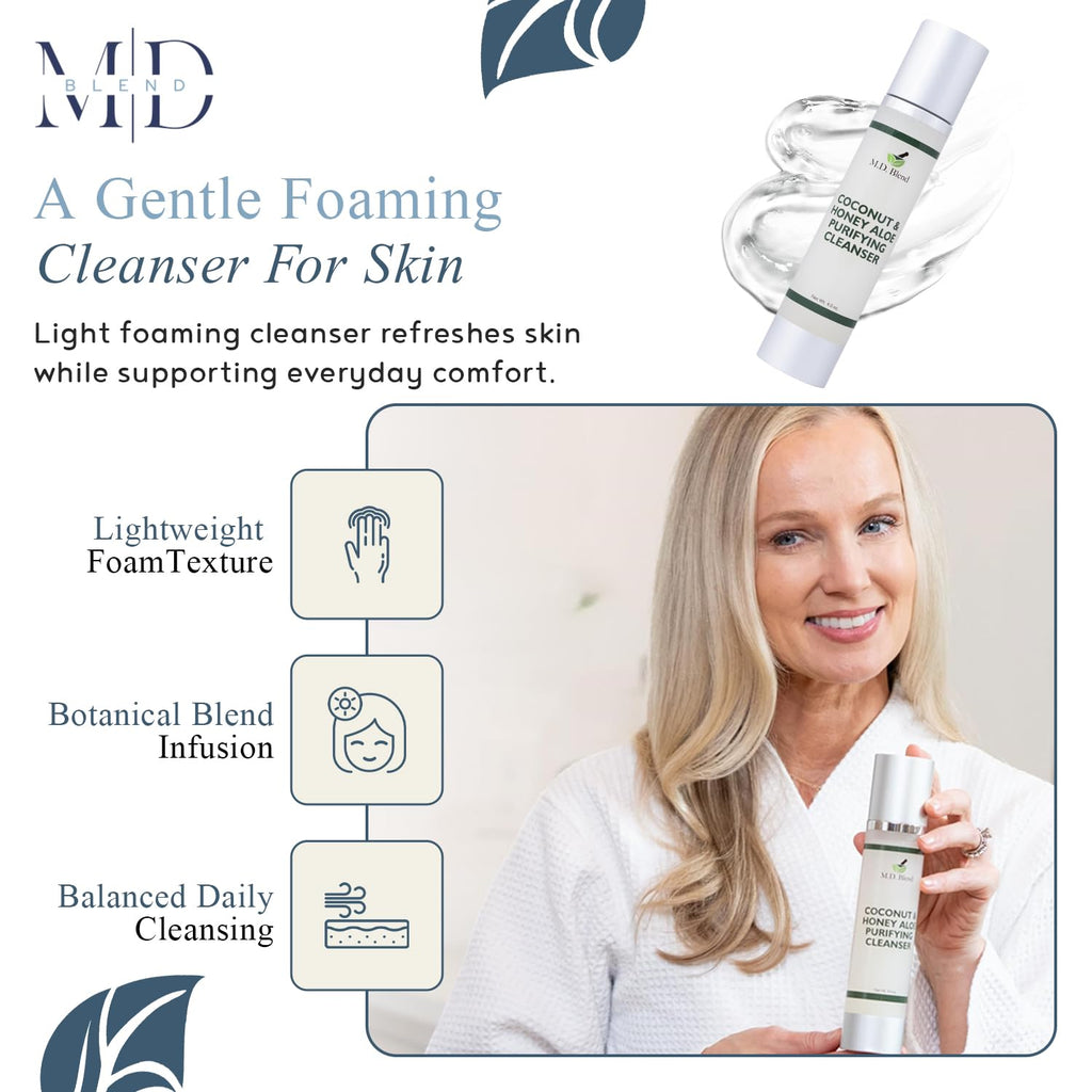 Foaming Face Wash with Coconut, Honey & Aloe Vera, Gentle Cleanser 120 ml