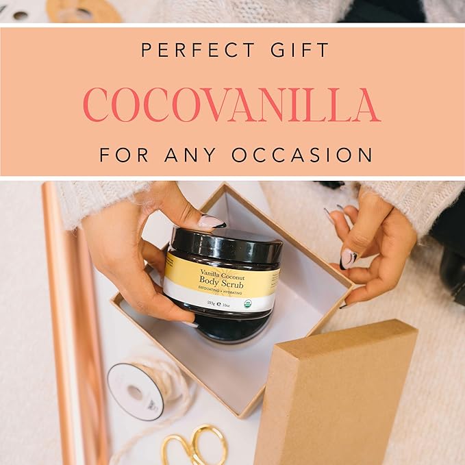 Organic Vanilla Coconut Body Scrub - USA Made Sugar Scrub