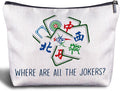 Zomhix Mahjong Gifts Cosmetic Bag - Mahjong Makeup Bag Women's Zippered Bag, Friendship Gifts for Mahjong Lover- B