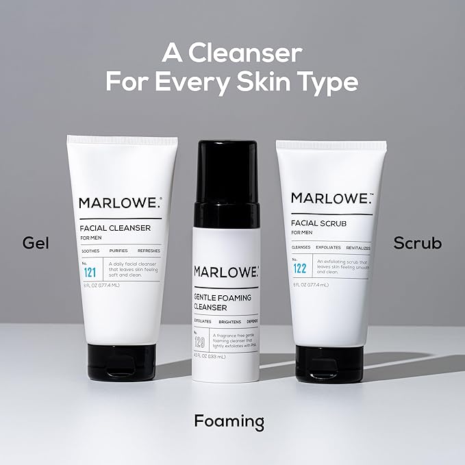 MARLOWE. Facial Scrub for Men, Gentle Face Exfoliator, 6 oz
