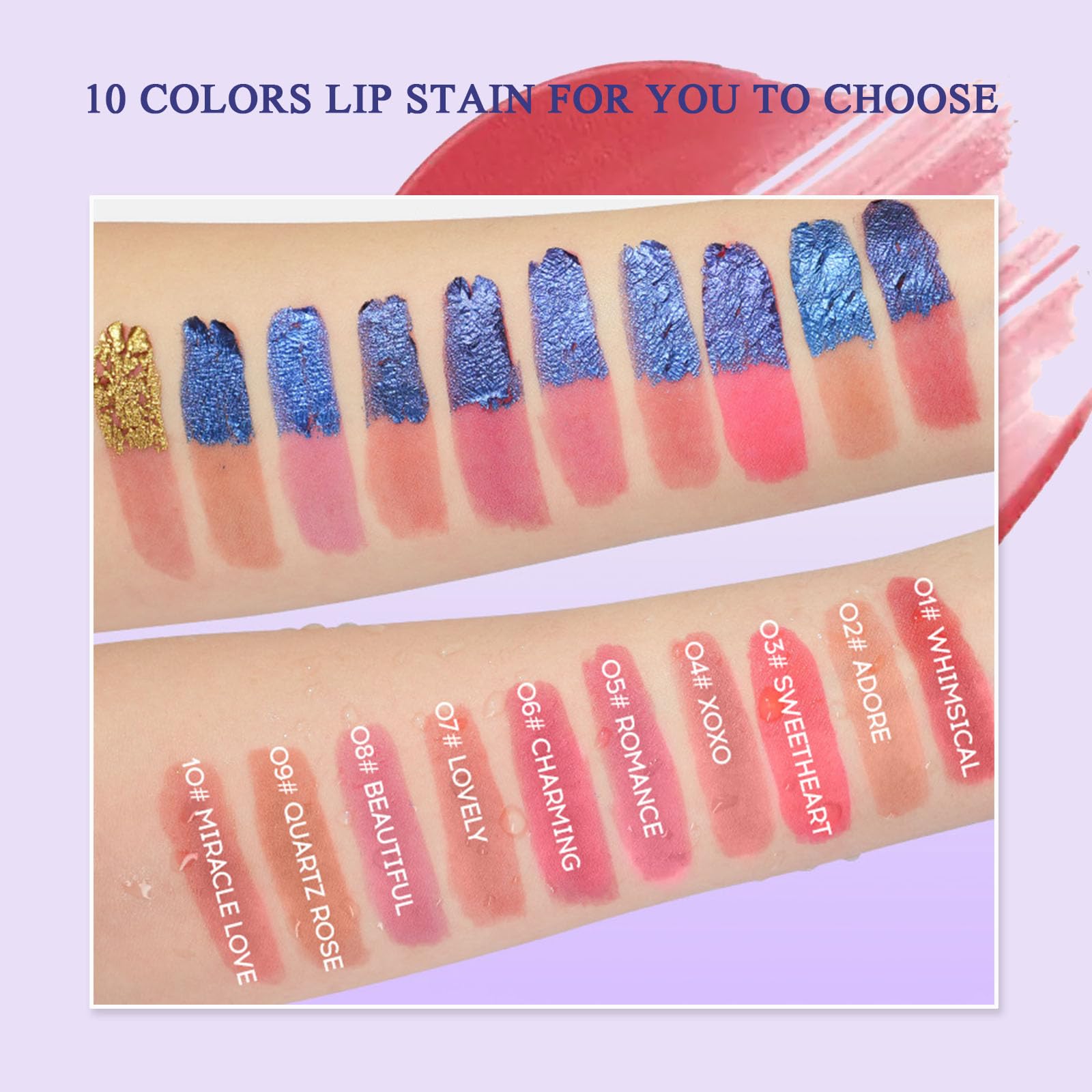 New Peel Off Lip Stain Lip Tint, Matte Natural Mist Lip Tinted, Waterproof Long-Lasting Tear-off Lip Gloss, All-Day Vibrant Kiss-Proof Lip Stain,Smudge & Transfer Proof Lip Stains Masque (02#)