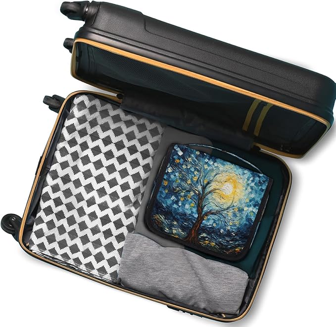 YoYoYuchong Travel Toiletry Bag for Women & Men Abstract Tree Starry Sky Hanging Cosmetic Organizer Portable Waterproof Makeup Case Make Up Bag with Compartments Travel Essentials for Bathroom Shower