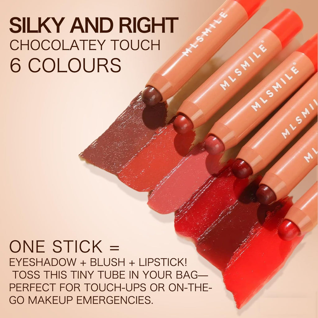 Plum Lip Tint & Gloss 3-in-1 Multi-Use Stick, Cream Blush Eyeshadow Base, Waterproof & Transfer-Proof Lip Stain, All-Day Hydrating Wear #Pink