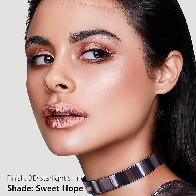 ilembane Nude Pink Metallic Liquid Lipstick Shimmer Long Wear - Sweet Hope