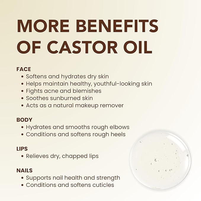 BodyJ4You Castor Oil for Eyelashes and Eyebrows - Hair Growth Oil Eyelash Brush Brow Serum Lash Oil - 100% Pure Castor Oil Organic Cold Pressed Unrefined Glass Bottle Hexane Free 4 Fl Oz