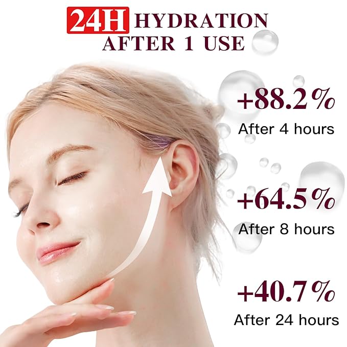ICIKOL 2-in-1 Collagen Face Mask with Integrated Eye Patches, Anti-Aging Overnight Hydrogel Mask for Glass Skin Glow, Red Ginseng & Peptides for Firming & Hydration, 4 Sheets (Pink)