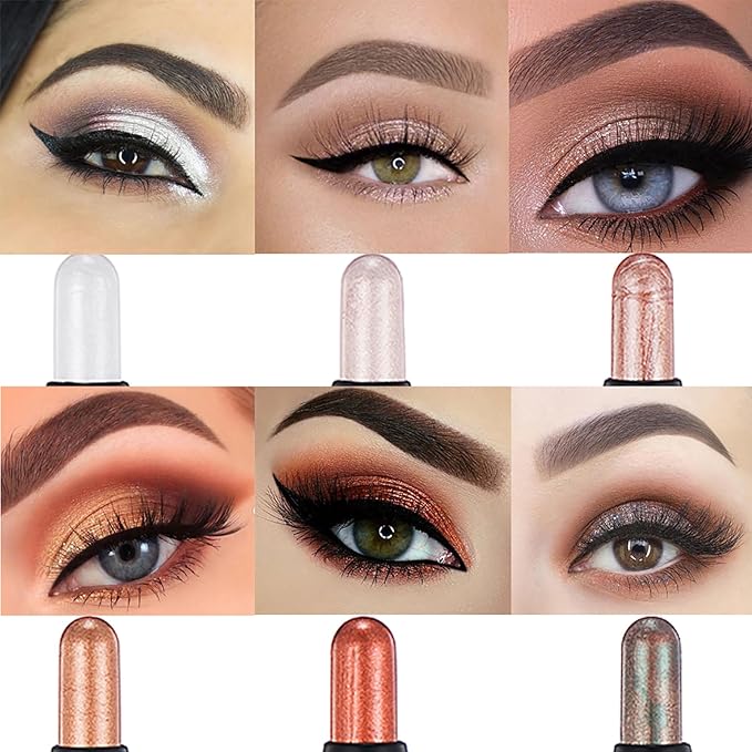 Royal Blue Dual Ended Eyeshadow Stick 12 Colors Matte and Shimmer Waterproof Long Lasting Creamy Eyeshadow Pencil for Smokey Eye Natural Everyday Makeup