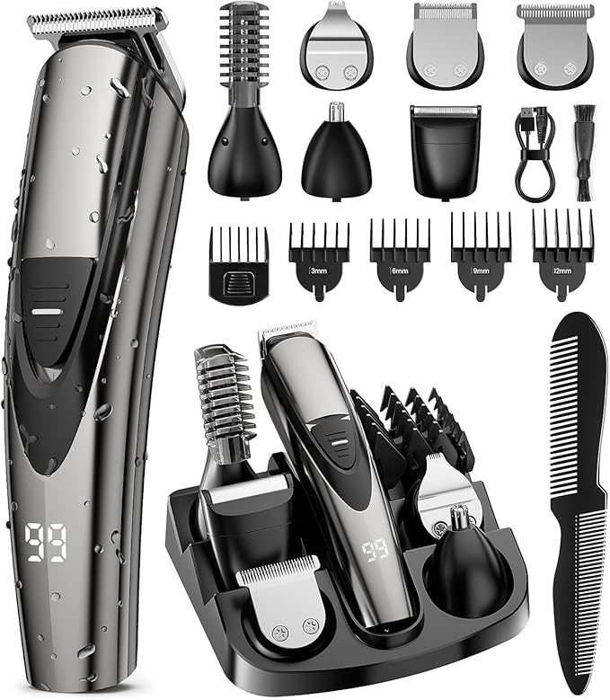 SHPAVVER Electric Hair Clippers for Men: 16-in-1 Professional Barber Beard Trimmer - Cordless Grooming Kit - Turbo Speed & Precision Blade