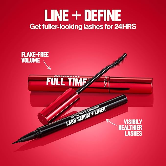 REVLON ColorStay Lash Serum + Liner, Liquid Eyeliner, 001 Blackest Black