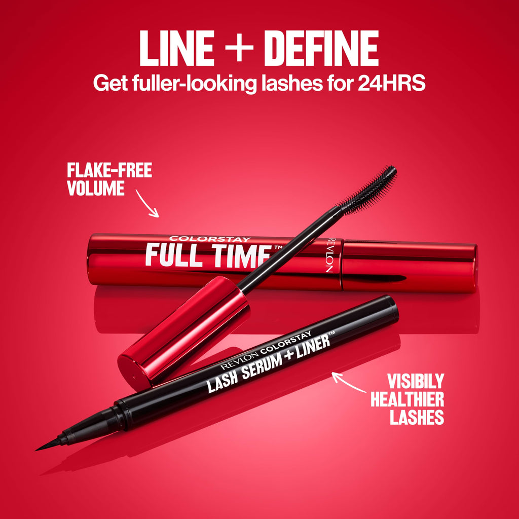 REVLON ColorStay Lash Serum + Liner, Liquid Eyeliner, 001 Blackest Black