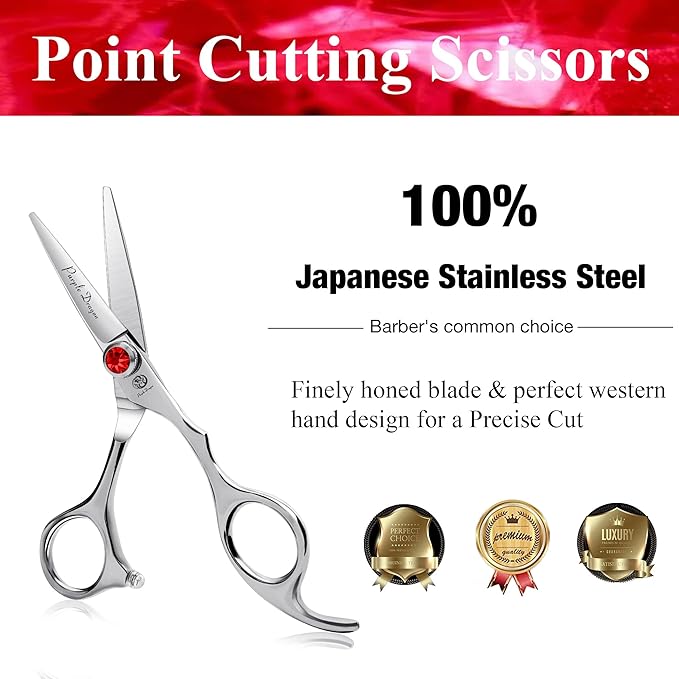 Purple Dragon 4.5 Barber Hair Cutting Scissors Small Moustache Shears