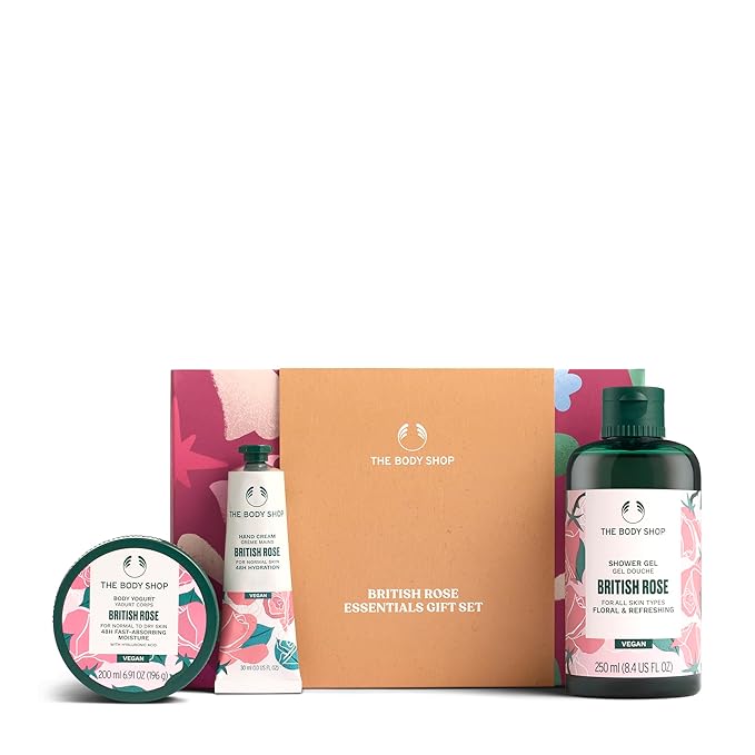 The Body Shop British Rose Gift Set | 3-Piece Scented Body Care Routine