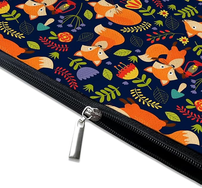 Givotin Small Makeup Bag for Purse Cute Canvas Waterproof Cosmetic Bags for Women Zipper Travel Toiletry Pouch-Fox Makeup Bags