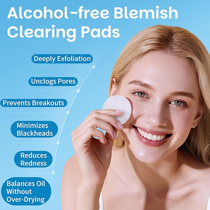Kestper Salicylic Acid Exfoliating Facial Pads for Blemish-Prone Skin