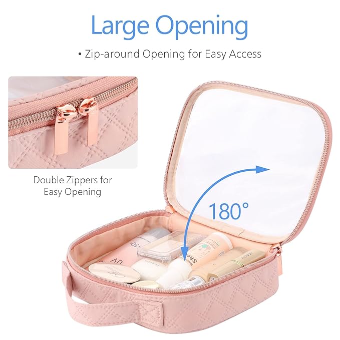 PACKISM Clear Makeup Bag Travel - TSA Approved Toiletry Bag, 3 Pack Pink