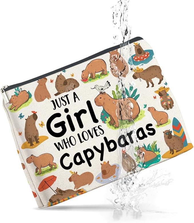 UPNEGE Capybara Lover Gifts Makeup Bag for Teens Women
