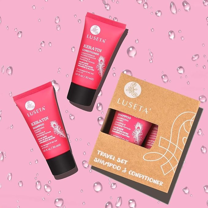 Luseta Keratin Shampoo & Conditioner Set for Damaged Hair, Smooth Care