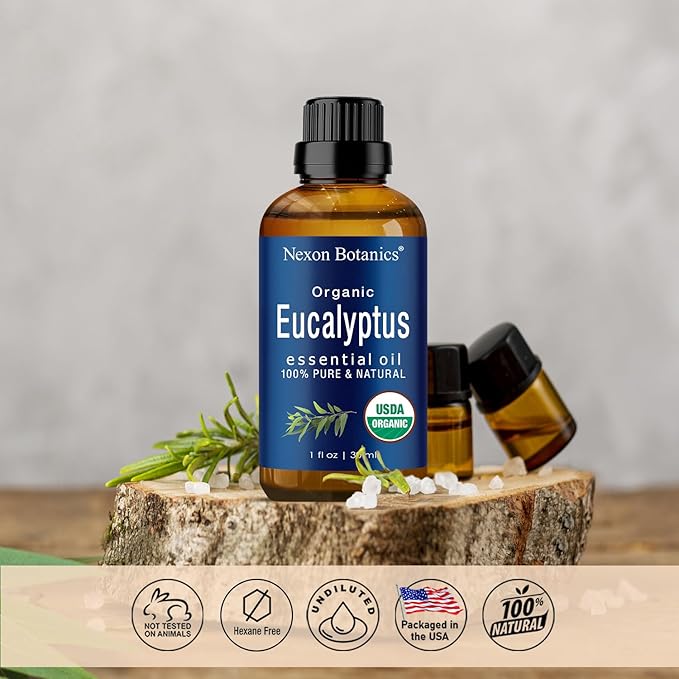 Organic Eucalyptus Essential Oil 30 ml - 100% Pure & Natural - Hexane Free