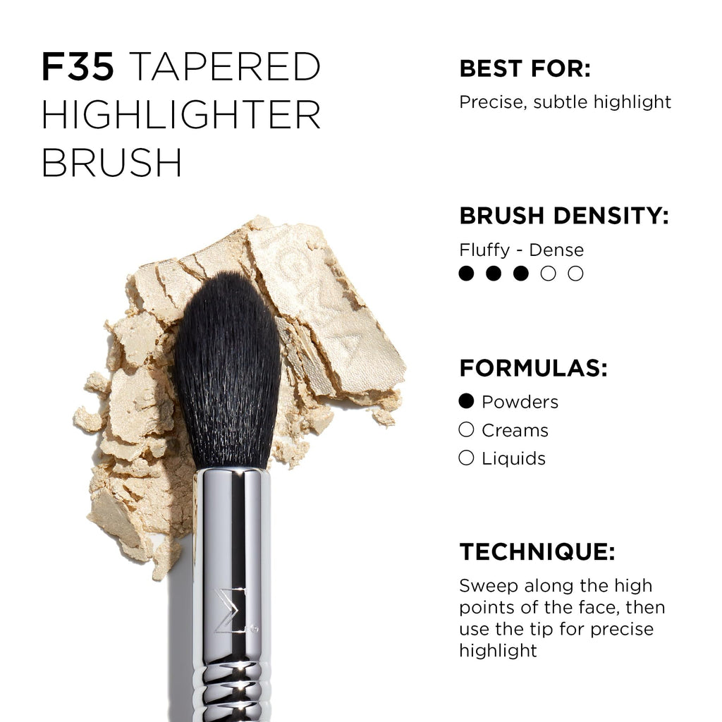 Sigma Beauty F35 Tapered Highlighter Brush, Small Blending Brush with Tip
