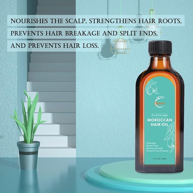 Fovcos Moroccan Argan Treatment Hair Oil for Luxurious Hair Care and Repair, Extra Strength Argan Treatment Hair Oil Treatment for Split Ends, Frizzy Hair and Flyaways (1, 100, Milliliters)