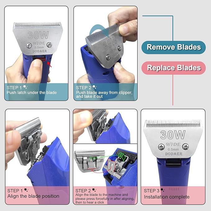 Dog Grooming Wide Blades Set,Compatible with Andis,Oster,Wahl KM10 Clippers