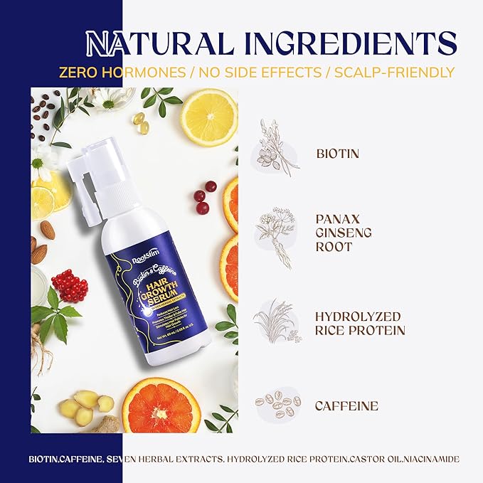 Hair Growth Serum, Rice Water & Biotin & Caffeine, Hair Oils for hair growth