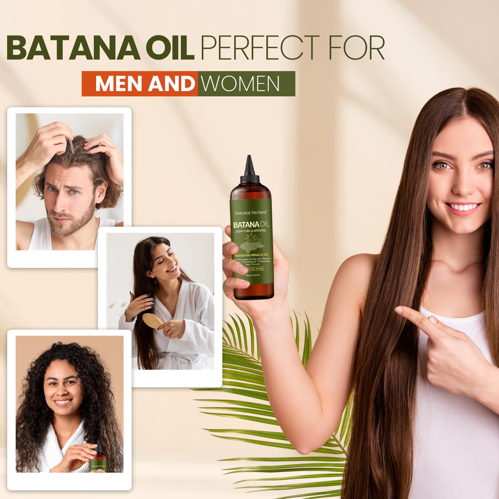 Batana Oil for Hair Growth 8 Fl Oz - Cold Pressed