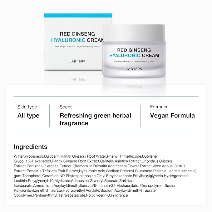 Donginbi LAB 1899 Red Ginseng Hyaluronic Cream | Face Cream (1.69 oz)