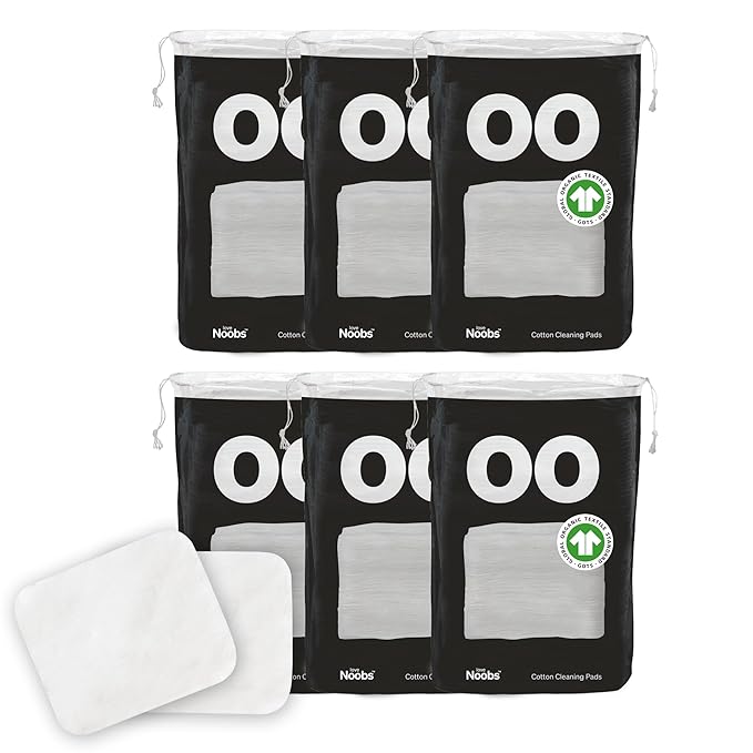 Baby Cotton Pads by LoveNoobs, 360 Ct Organic Cotton Squares, XL Lint-Free