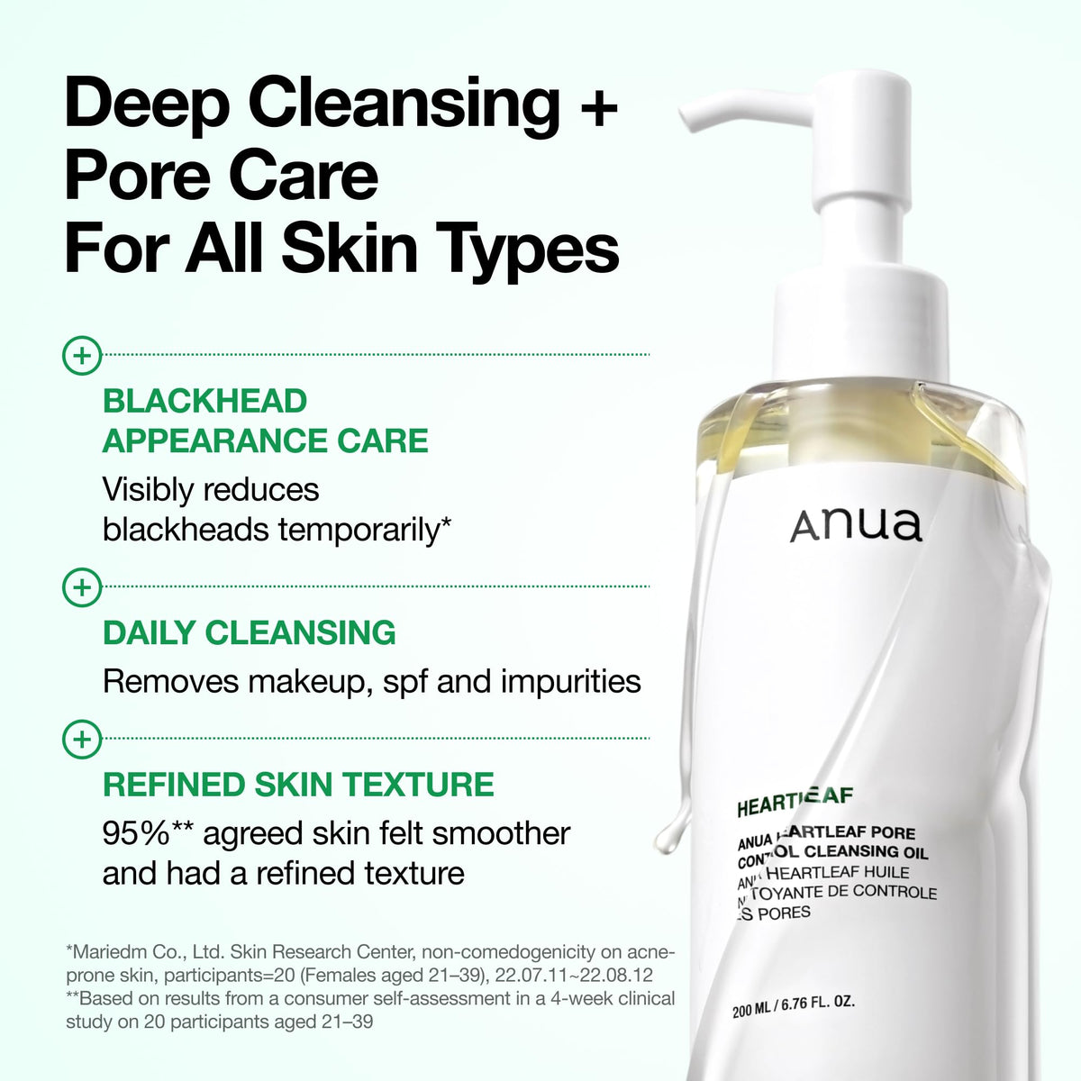 Anua Heartleaf Pore Control Cleansing Oil, Korean Skincare, 6.76 fl.oz