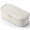 VLANDO Makeup Travel Bag with Separate Brush Storage,White