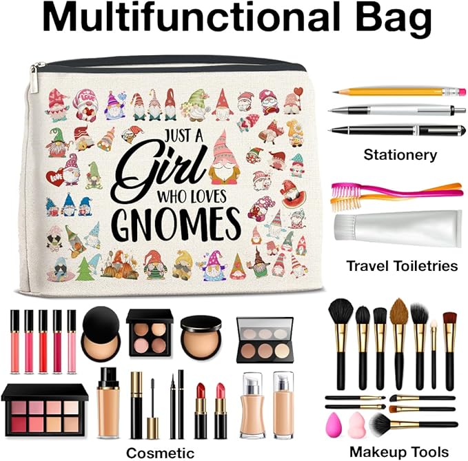 UPNEGE Gnome Gifts for Women Teens Gnome Lover Makeup Bag