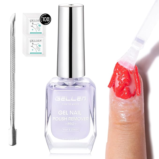 GELLEN Gel Nail Polish Remover, Gel Remover for Nails Quickly in 2-5 Minutes, Easy Use No Need to Soak or Wrap, Professional Nail Gel Remover Kit, Gel Polish Remover Pro