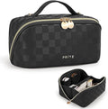 Prite Makeup Bag Travel Toiletry Bag Open Flat Cosmetic Organizer for Women