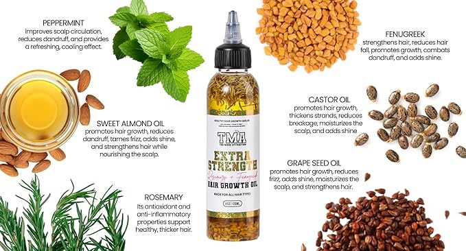 The Mane Attraction Extra-Strength Herbal Hair Growth Oil, 4 Fl Oz