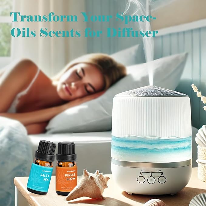 AmaKane Beach Fragrance Oils Set, Summer Essential Oils for Diffuser, Fragrance Oil for Candle Making, Soap Making Scents, Diffuser Oil Scents 6x10ml