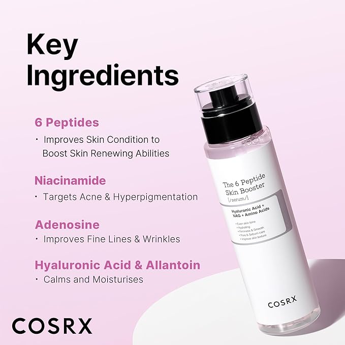 COSRX 6X Peptide Collagen Skin Booster Toner Serum for Dull Skin, 5.07 oz