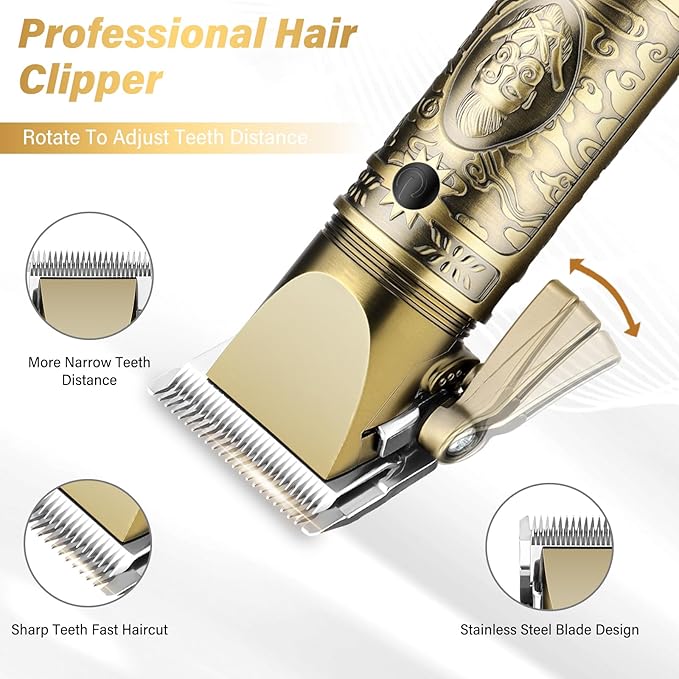 GSKY Hair Clippers for Men, Professional Barber Clippers and Trimmers Set