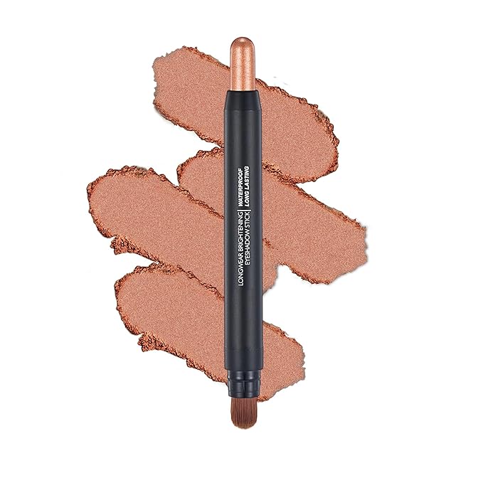 Melsintern Chocolate Brown Dual Ended Eyeshadow Stick 12 Colors Matte and Shimmer Waterproof Long Lasting Creamy Eyeshadow Pencil for Smokey Eye Natural Everyday Makeup