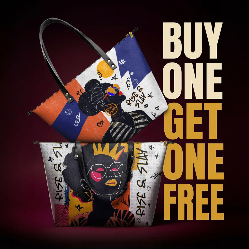 Afroyla Afrocentric Art ToteBag for Black Women – Premium Leather, Work & Everyday Bag, Ideal Gift for Her on Mother's Day