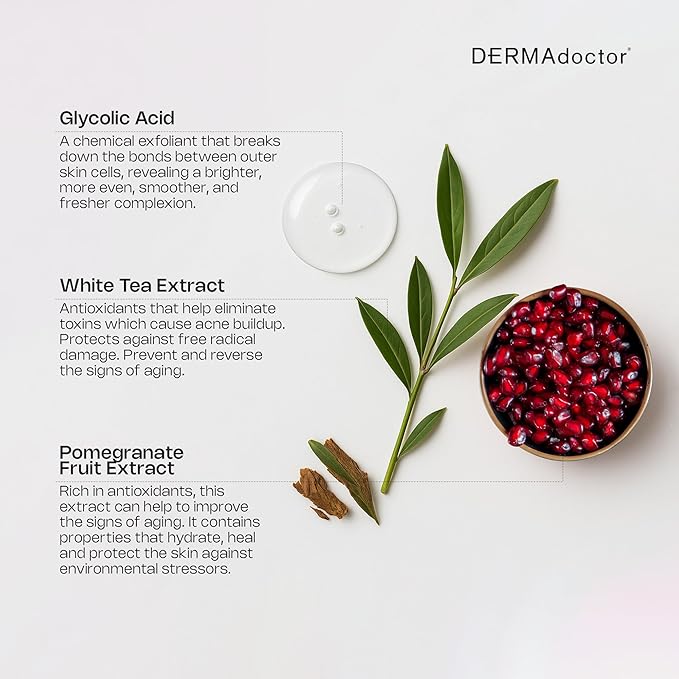 DERMAdoctor Glycolic Acid Face Wash for Fine Lines & Wrinkles, 7.1 oz