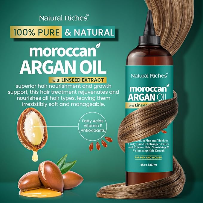 Moroccan Argan Oil with Linseed Extract 8 Fl Oz
