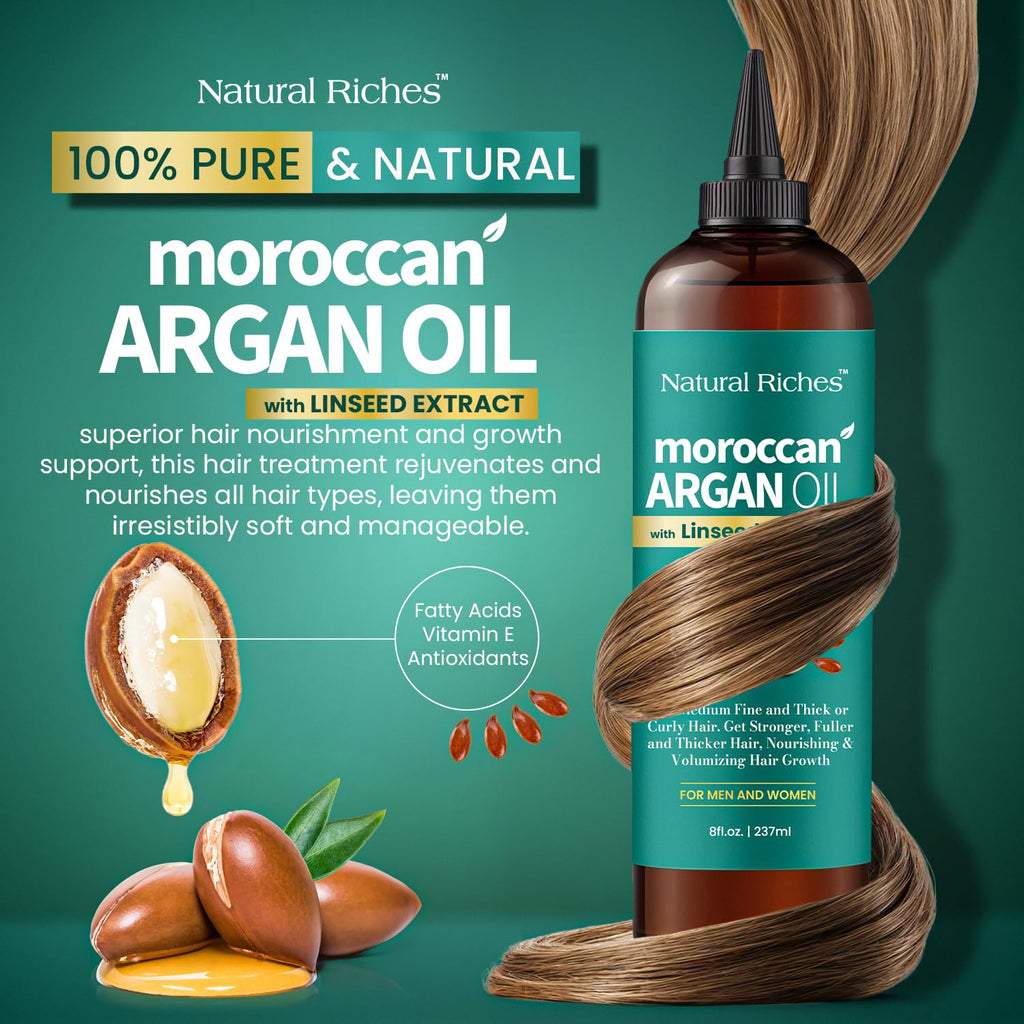 Moroccan Argan Oil with Linseed Extract 8 Fl Oz