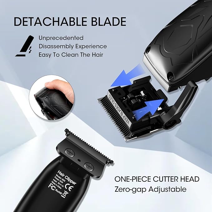 QREEYX Hair Clippers for Men Professional, 7500Rpm Beard Trimmer, IPX6 Waterproof Electric Shavers 3 in 1 Hair Cutting Kit for Men, Cordless Barber Clipper Set with LED Display for Mens Gifts